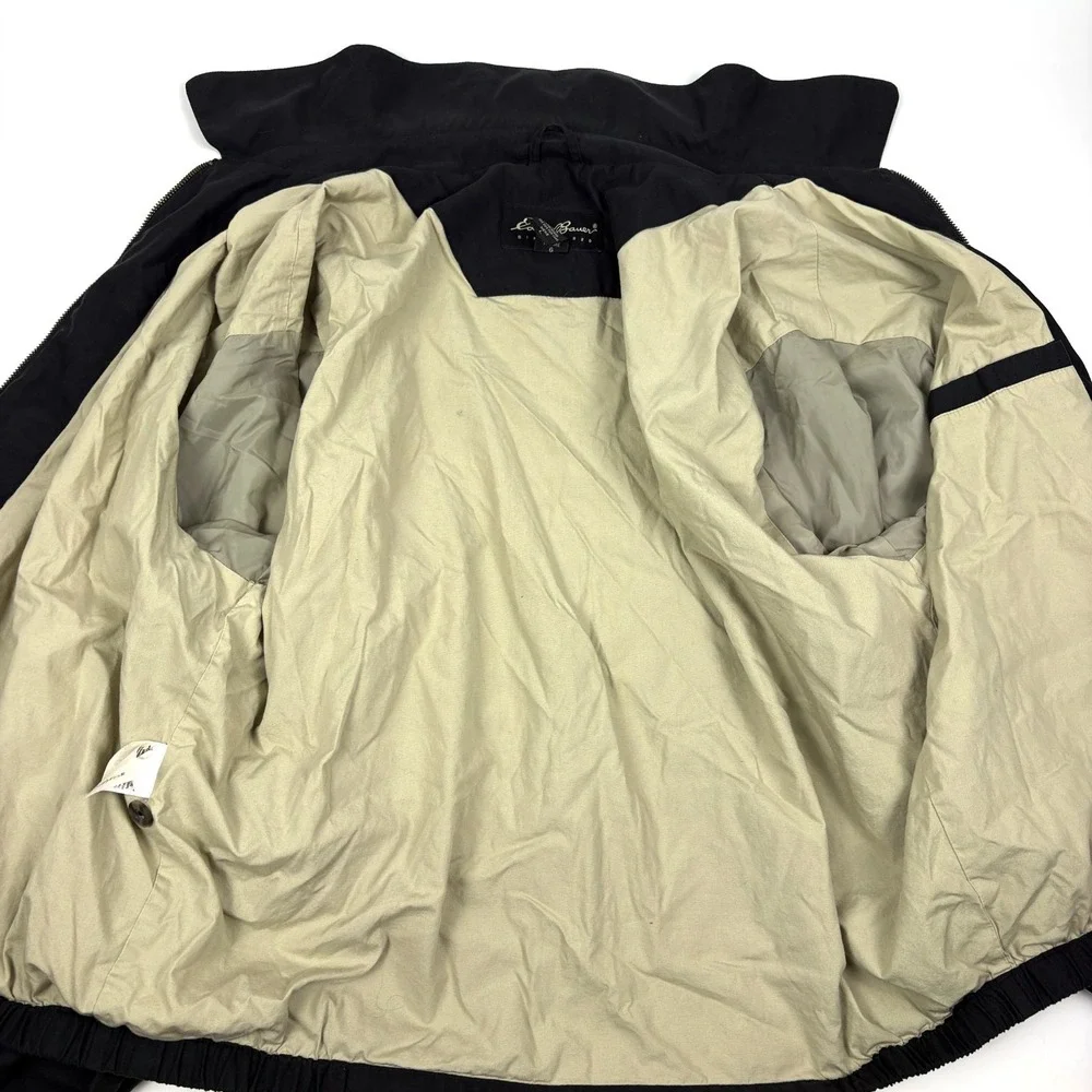 VTG Eddie Bauer Japan Release Tech Jacket Mens Sz L Black Windbreaker Boxy Golf